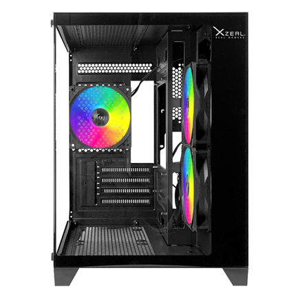 Xzeal Panzer II Cube M-ATX/ITX Case 2xUSB1.0 + 1x USB3.0 + 3.5mm + 3 ARGB Fans Black