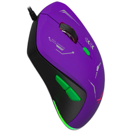 Gaming Mouse XZ-401 RGB 7 200 Dpi 6 buttons USB 1.5m Purple-Green