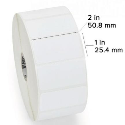 Zebra 2x1 inch Paper Label DT Z-Perform 2000D Box of 6 Rolls