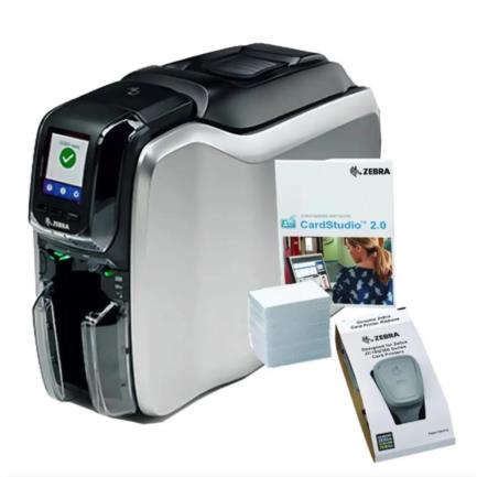 Impresora Zebra ZC100 a una cara Kit: App CardStudio 2.0(estandar) 200 PVC cinta YMCKO (200 imagenes)  cable USA y USB