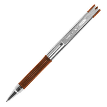 F-301 compact grip orange fine point black ink stainless steel barrel ballpoint pen box of 12