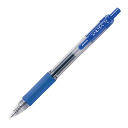 Bolígrafo Zebra Sarasa Retráctil Punto Mediano 0.7m Tinta Gel Color Azul C/6 Pzas