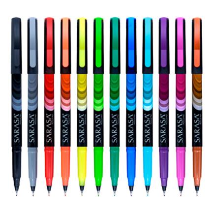Zebra Sarasa Porous Fine Point 0.8mm Assorted Colors Case W/12 Pcs