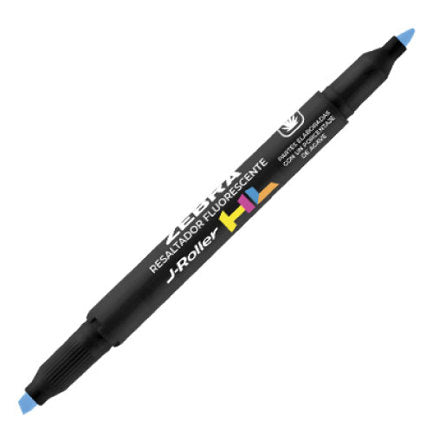 Zebra Jroller HL Dual-Tip Blue Highlighter Box of 12