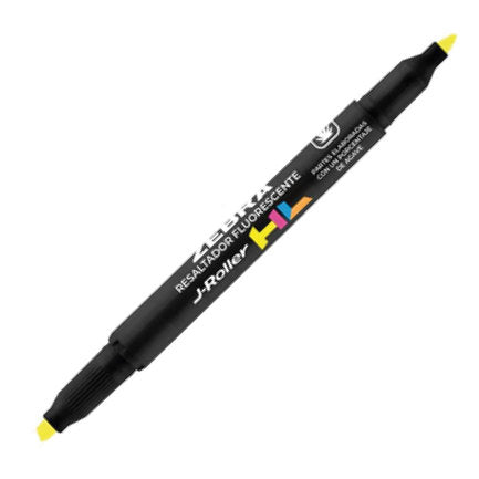 Zebra Jroller HL Double-Ended Yellow Highlighter Box of 6