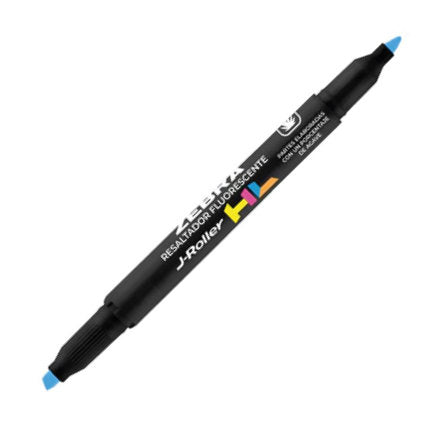 Zebra Jroller HL Double-ended Highlighter, Blue, Box of 6