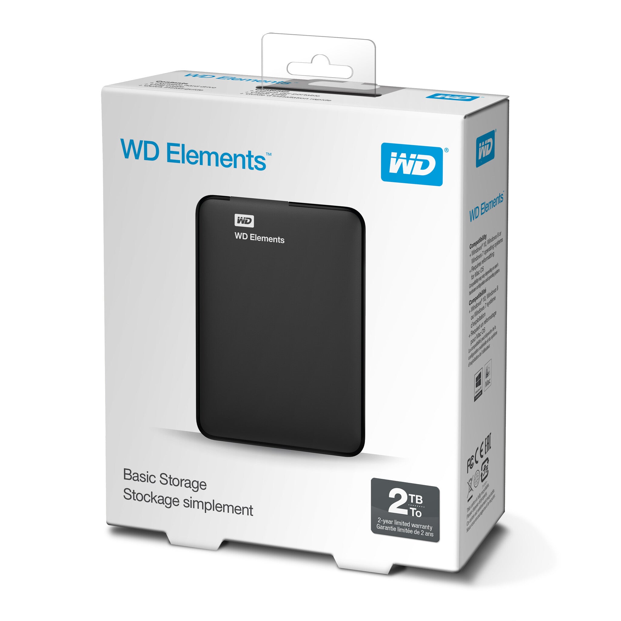 Western Digital Elements Portable disco duro externo 2 TB 5400 RPM 2.5" Micro-USB B 3.2 Gen 2 (3.1 Gen 2) Negro