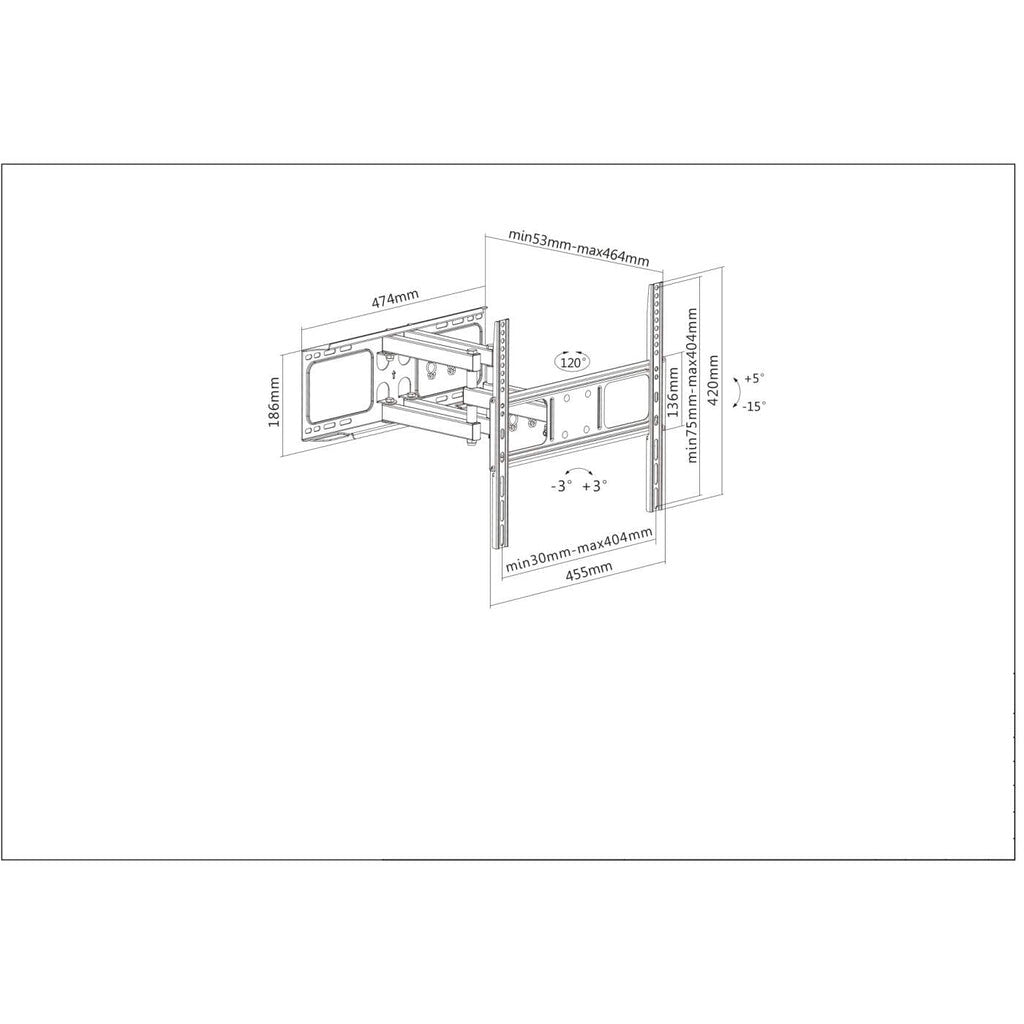 Manhattan Soporte Universal de Pared para TV, con Movimiento Completo, Básico