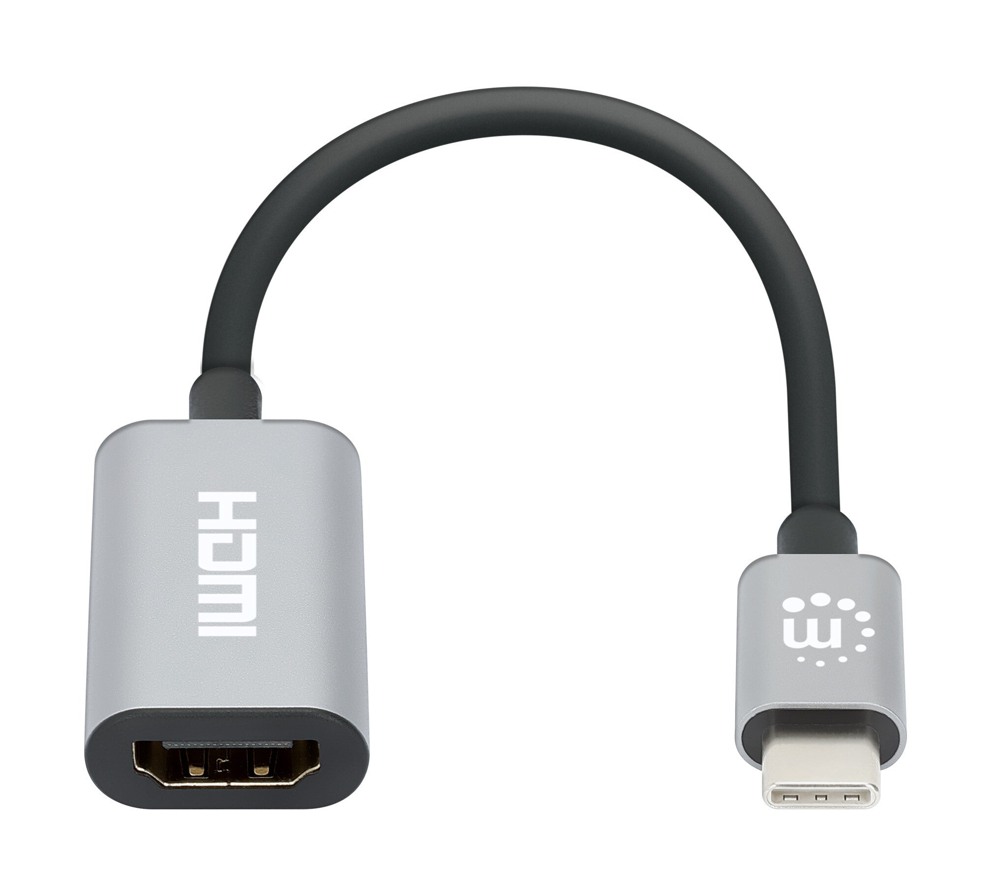 Manhattan 153973 adaptador de cable de vídeo 0.11 m USB Tipo C HDMI Gris