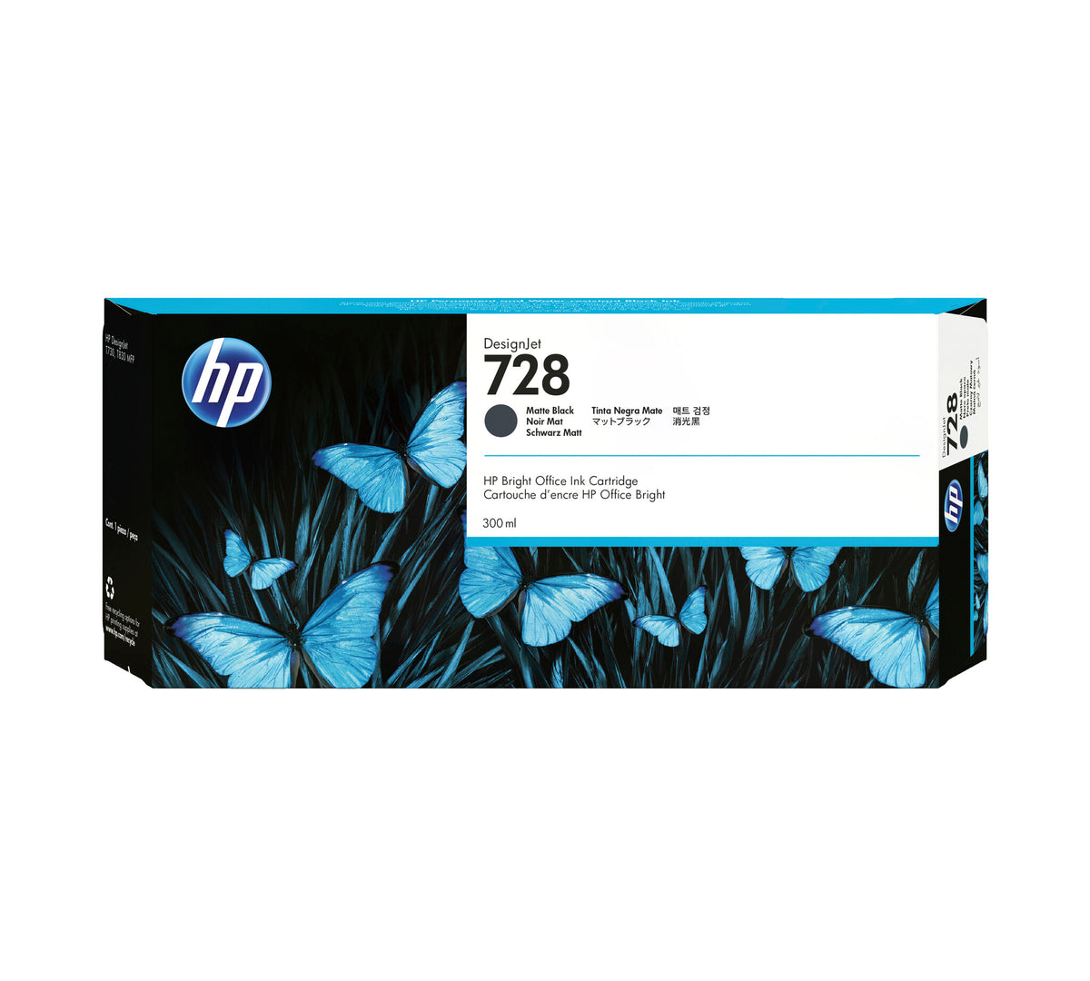 HP Cartucho de tinta DesignJet 728 de 300 ml negro mate