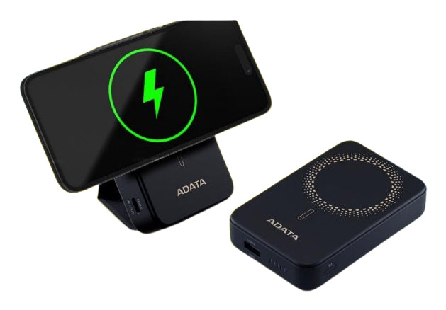 Power Bank Adata R100 de Carga Rapida y Magnetica Inalambrico 10000 MAH color Negro