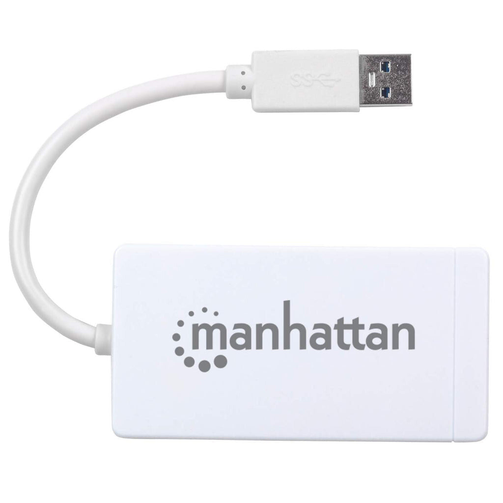 Manhattan Hub de 3 puertos USB 3.0 con Adaptador Gigabit Ethernet