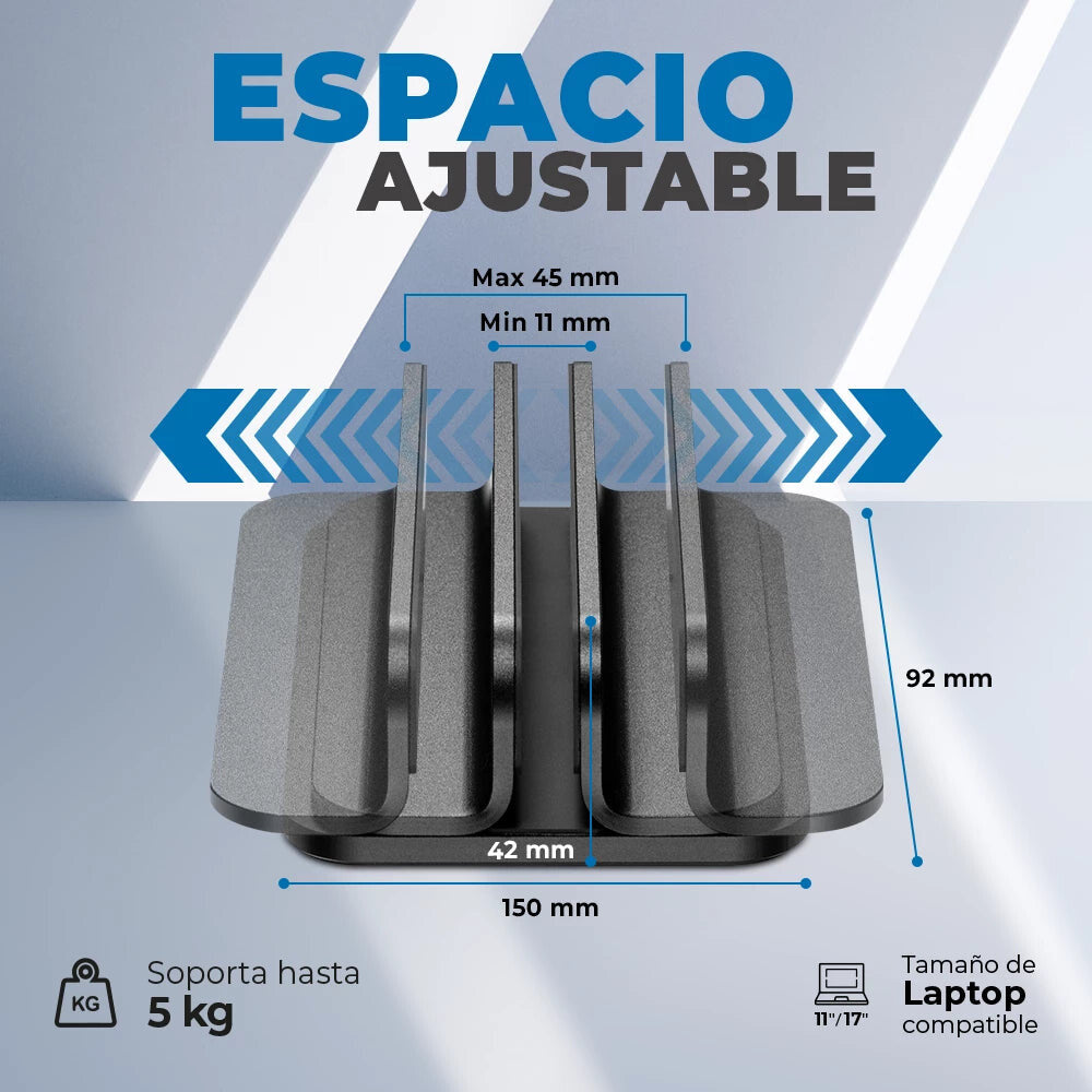 Acteck Vault Stow BN430 Soporte para computadora portátil Negro 43.2 cm (17")