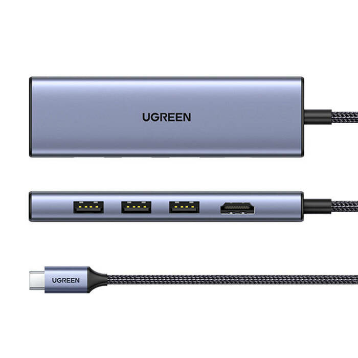 HUB USB-C (Docking Station) 6 en 1 | HDMI 4K@30Hz | 3 Puertos USB 3.0 | Lector Tarjeta SD + Micro SD (TF) Uso Simultáneo | Chip de Última Generación | Potente Disipación de Calor |  Caja de Aluminio.