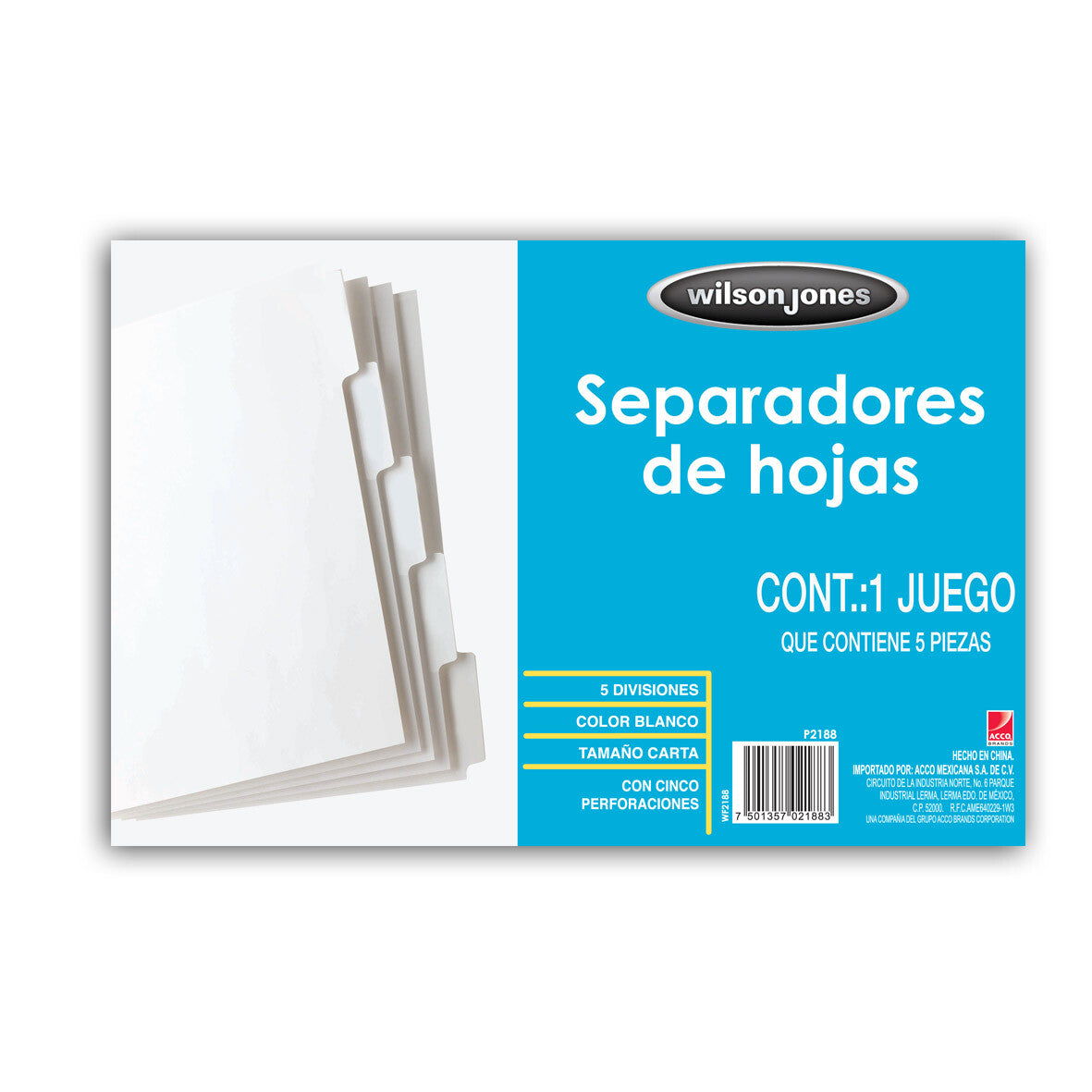 Acco P2188 libreta Blanco