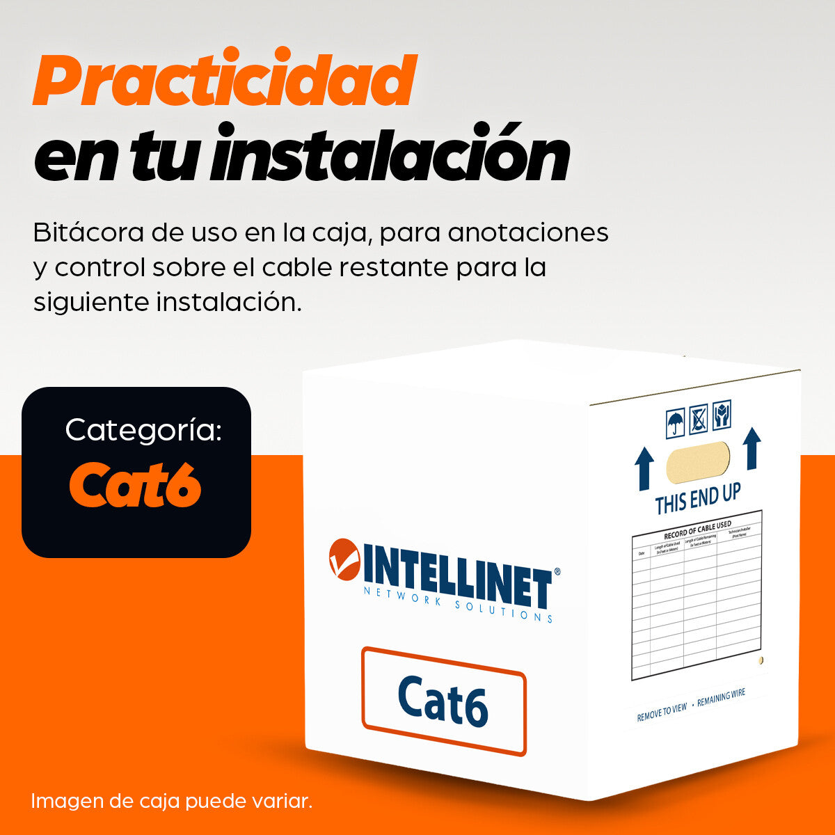 Intellinet Bobina de Cable UTP Cat6, Sуlida, CCA