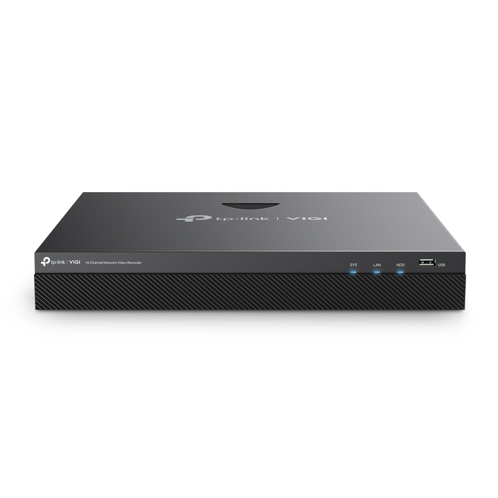NVR TP-LINK VIGI VIGI NVR2016H 16 CANALES CAPACIDAD DE DECODIFICACION16MP HDMI 4K ONVIF PLUG AND PLAY AUDIO BIDIRECCIONAL SUPERVISION REMOTA GRABACION 24/7 H.265 IMAGEN 8MP