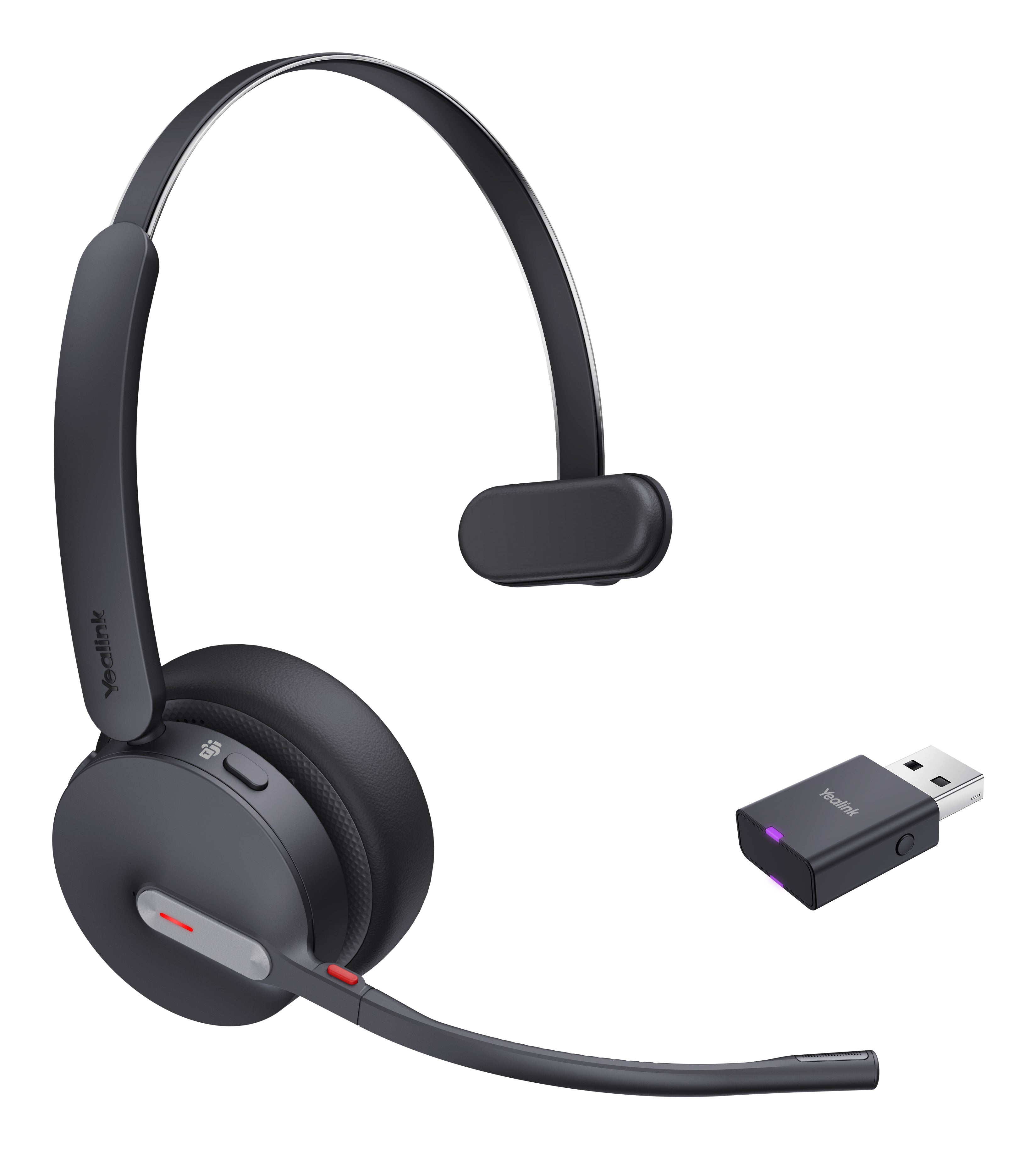 Diadema Inalámbrica WH64 Hybrid Mono de Yealink con Certificación Teams y Busylight Integrado