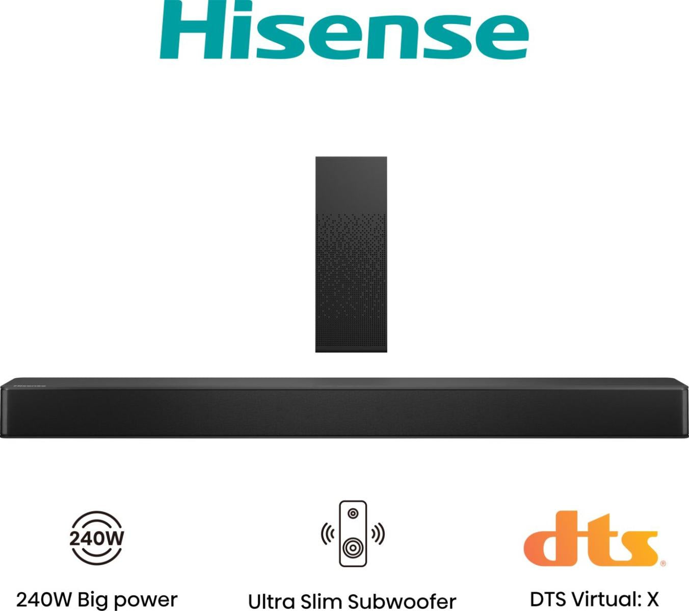 Hisense 2.1ch Soundbar With Wireless Subwoofer