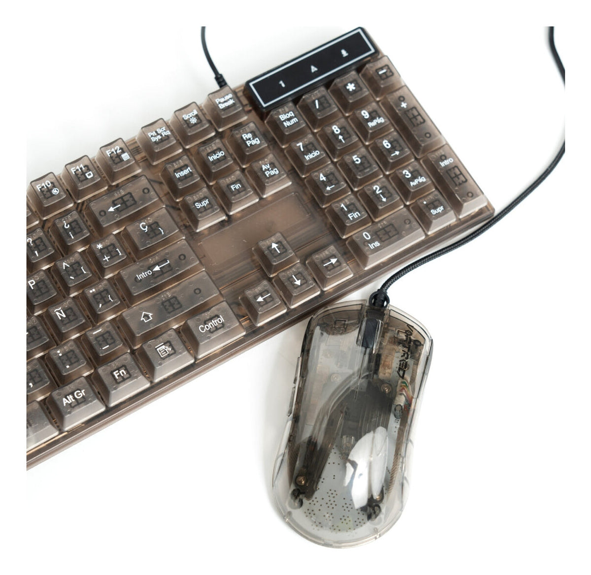 Perfect Choice V-930723 teclado Ratón incluido Juego USB Transparente