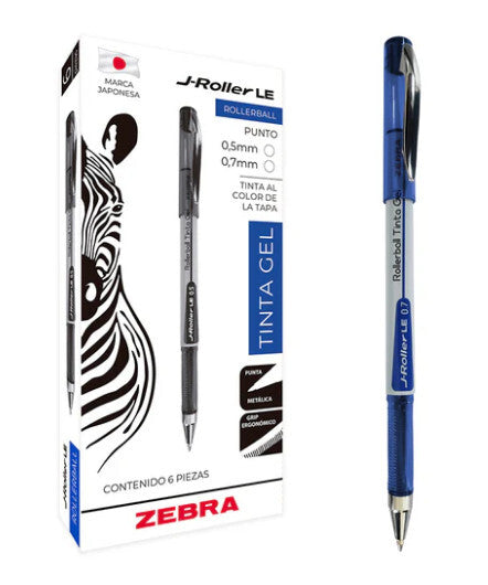Zebra 8001-LE/6 bolígrafo de gel Medio Pluma de gel con tapa Azul 6 pieza(s)