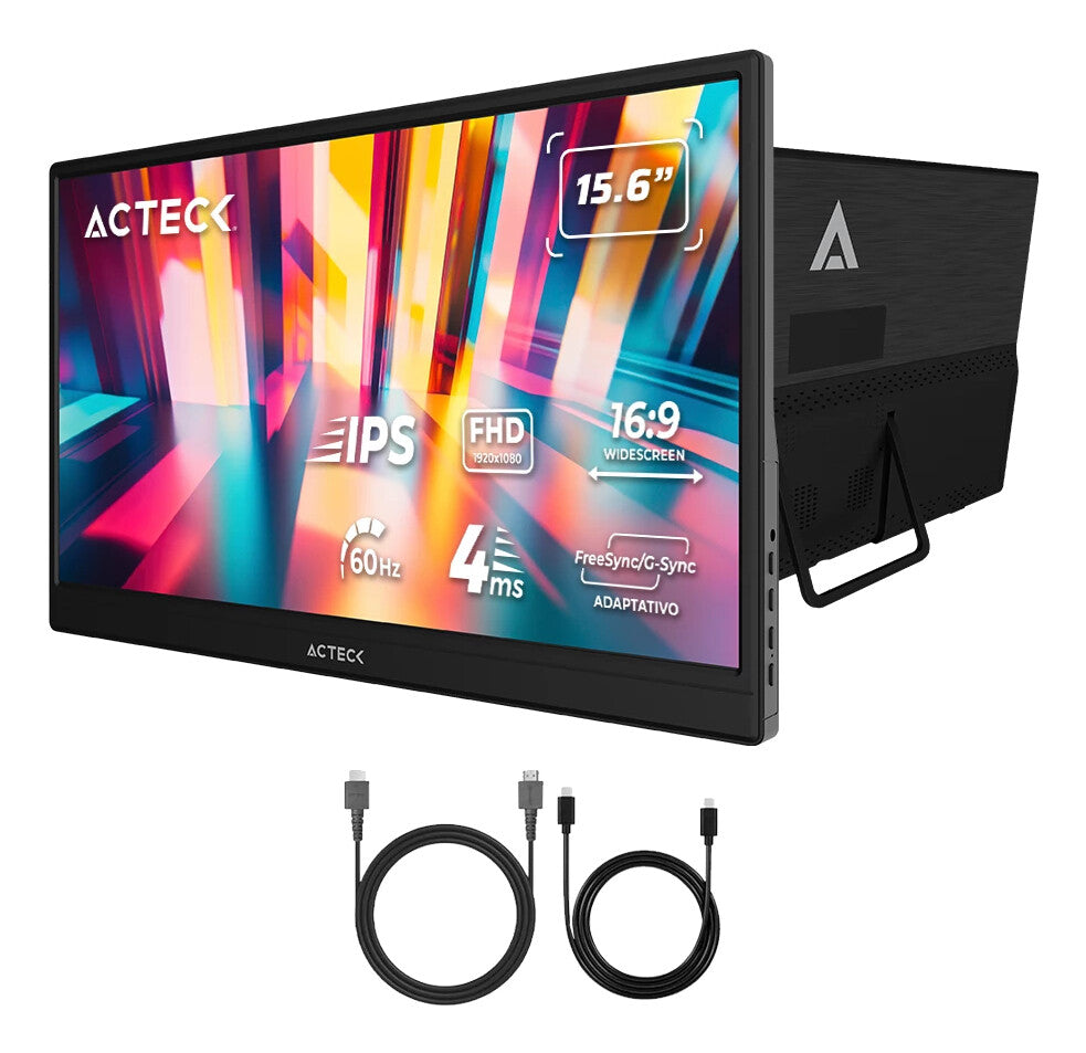 Acteck LinkPad LP15Y Monitor portátil Negro 39.6 cm (15.6") LCD 1920 x 1080 Pixeles