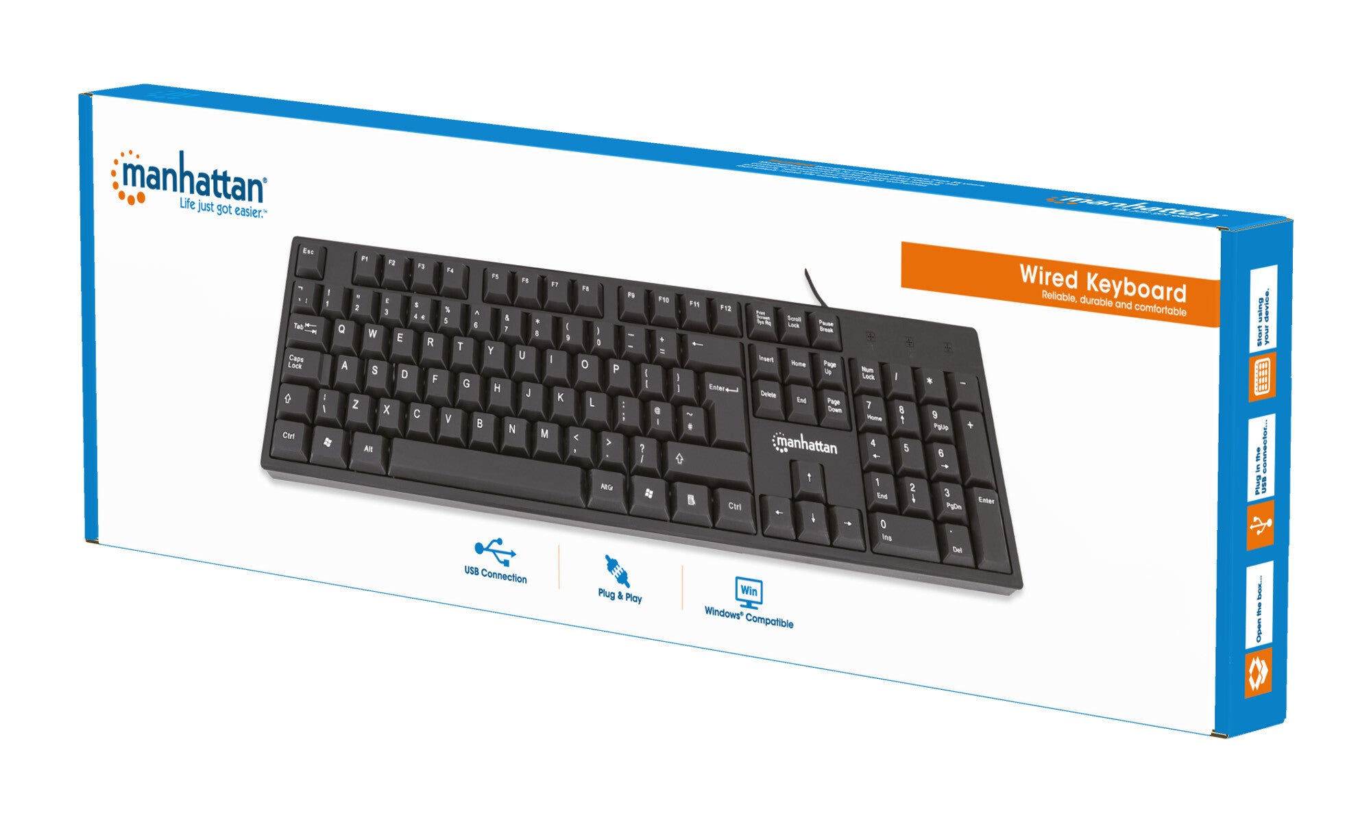 Manhattan 179324 teclado Oficina USB QWERTZ Negro