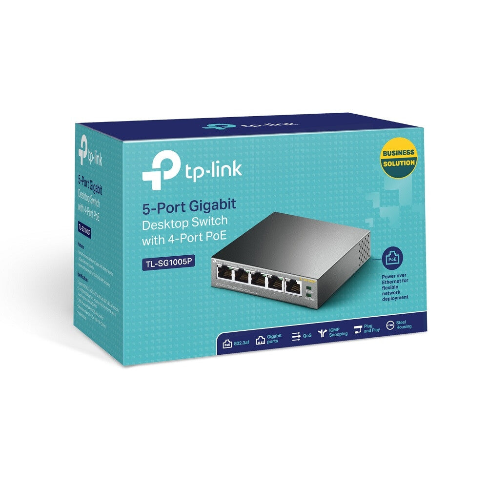 TP-Link TL-SG1005P No administrado Gigabit Ethernet (10/100/1000) Energía sobre Ethernet (PoE) Negro