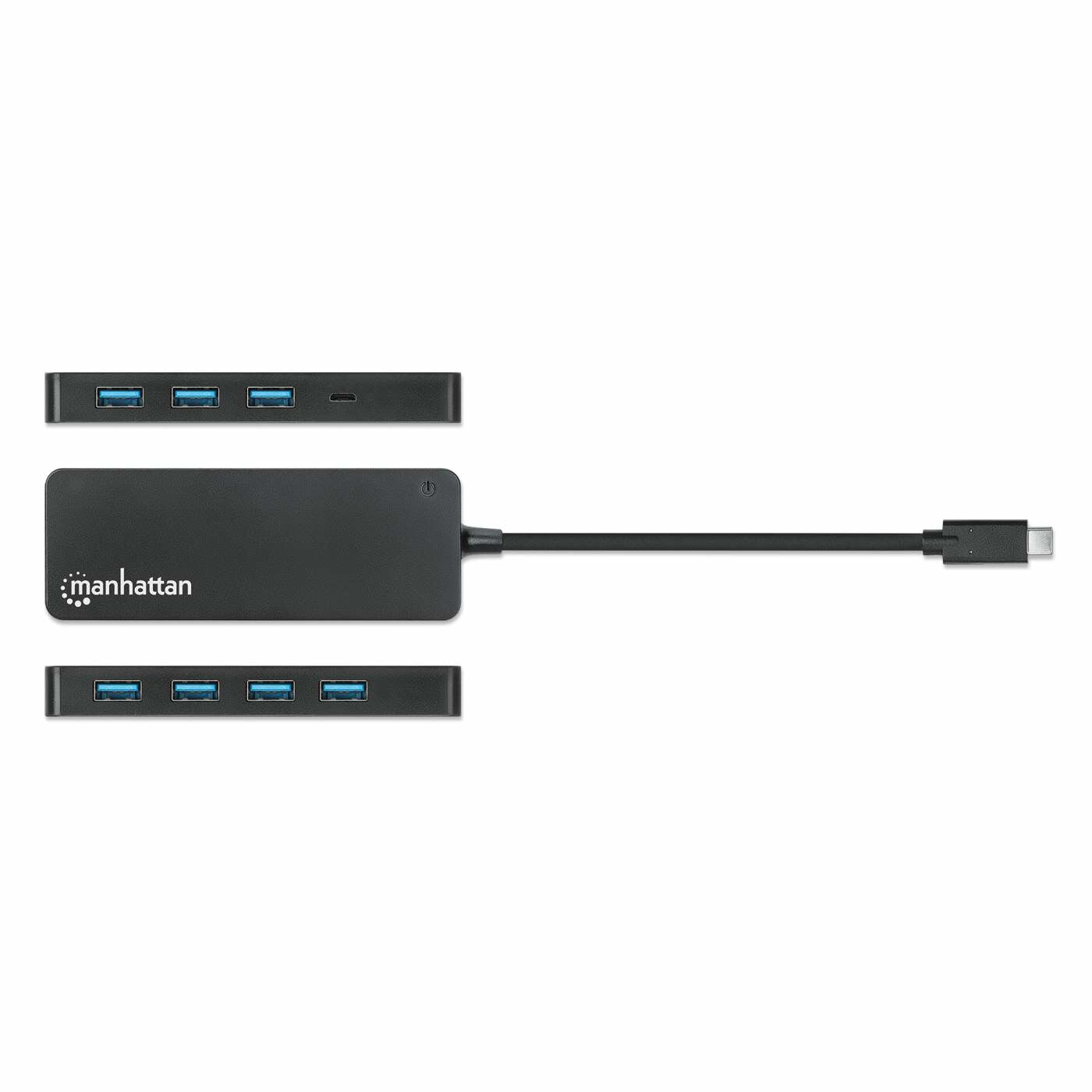 Manhattan 168410 nodo concentrador USB Tipo C 5000 Mbit/s Negro