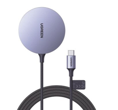 Cargador Inalámbrico Magnético | 15W | Tecnología Magsafe | Qi | Certificado MFM | Modulo de Carga Original | Carga Rápida | Fuerte Absorción Magnética | Cable de Nylon Trenzado | 1.5 metros | Multi Protecci&o