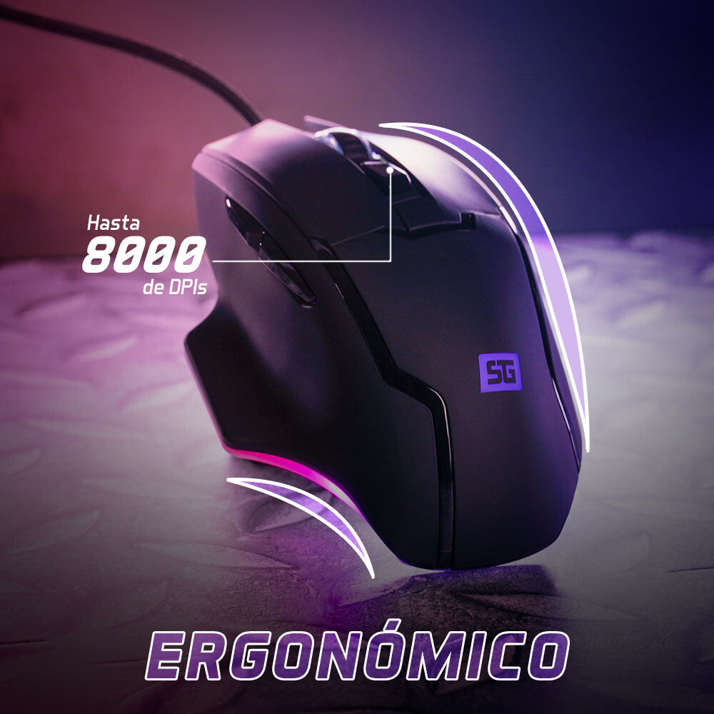 Vorago MO-504 ratón Juego Diestro USB tipo A Óptico 6400 DPI