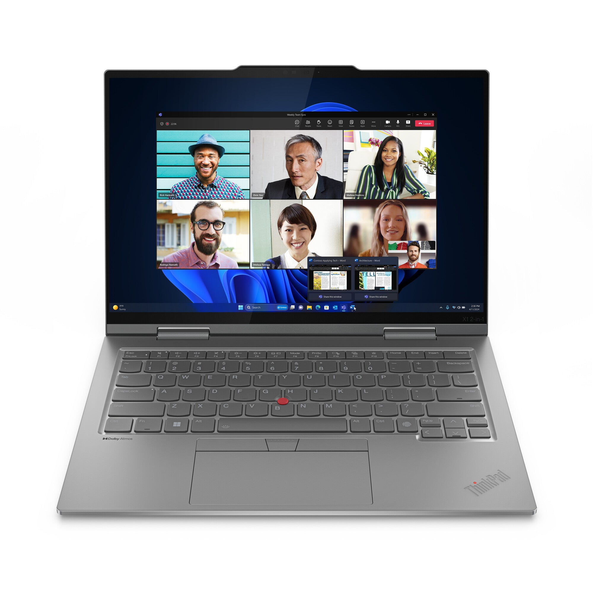 Lenovo ThinkPad X1 2-in-1 Gen 9 Intel Core Ultra 7 155U Híbrido (2-en-1) 35.6 cm (14") Pantalla táctil WUXGA 16 GB LPDDR5x-SDRAM 512 GB SSD Wi-Fi 6E (802.11ax) Windows 11 Pro Español Gris