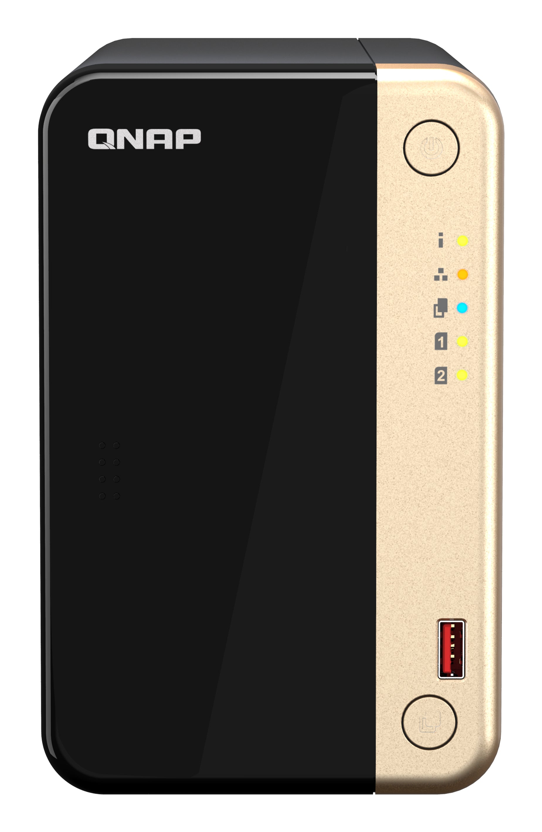 NAS QNAP TS-264-8G /2 BAHIAS NUCLEO CUADRUPLE HASTA 2.9 GHZ, 8 GB EN RAM, /2 LAN 2,5 GBE/USB 3.2 X2/SATA/HOT-SWAP/ SIN DISCOS/ HDMI 2.0/ HASTA 40 TB/ CELERON N5095