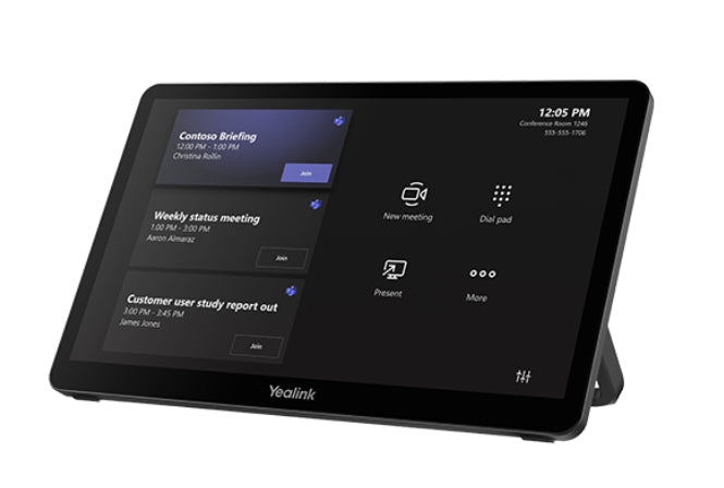 Pantalla Tactil MTouch Plus para Sistemas Microsoft Teams Rooms Yealink con Diseño Avanzado y Control Colaborativo