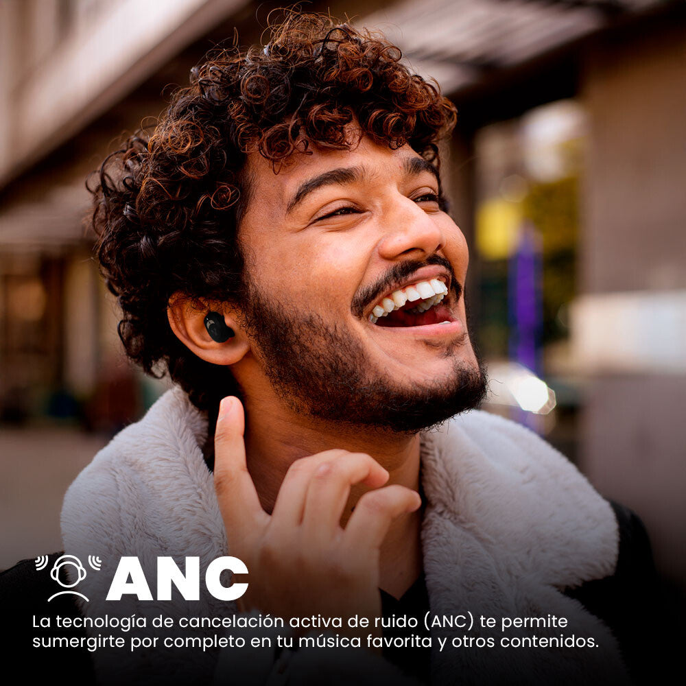Vorago ESB-600-ANC audífono y auriculare Auriculares True Wireless Stereo (TWS) Intra auditivo Llamadas/Música/Deportes/Diario Bluetooth Negro