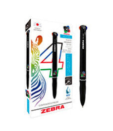 Zebra 7941-06/6 bolígrafo Negro, Azul, Verde, Rojo Bolígrafo retráctil con clip Medio 6 pieza(s)