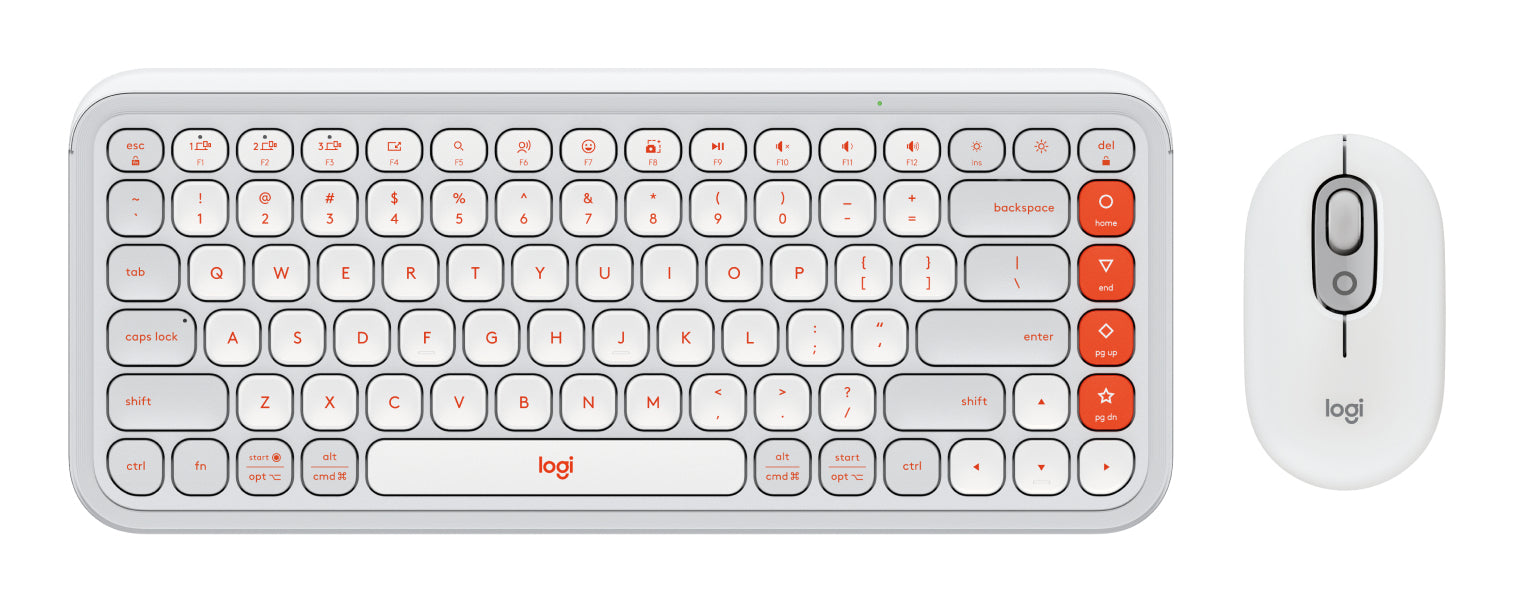 Logitech Pop Icon Keyboard and Mouse White
