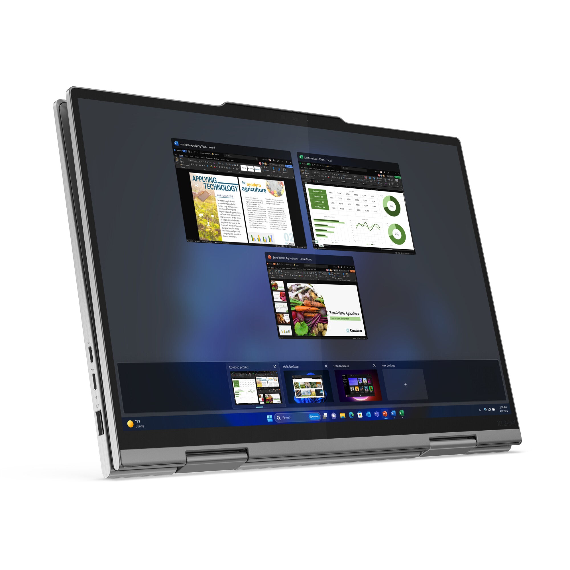 Lenovo ThinkPad X1 2-in-1 Gen 9 Intel Core Ultra 7 155U Híbrido (2-en-1) 35.6 cm (14") Pantalla táctil WUXGA 16 GB LPDDR5x-SDRAM 512 GB SSD Wi-Fi 6E (802.11ax) Windows 11 Pro Español Gris