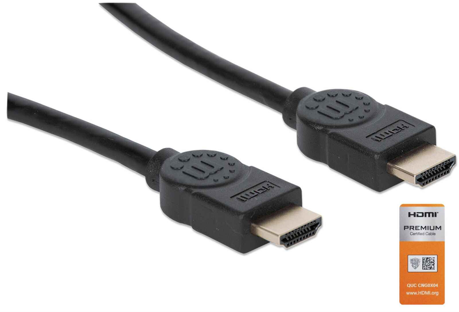 Manhattan Cable HDMI de Alta Velocidad con Canal Ethernet, Versión Premium