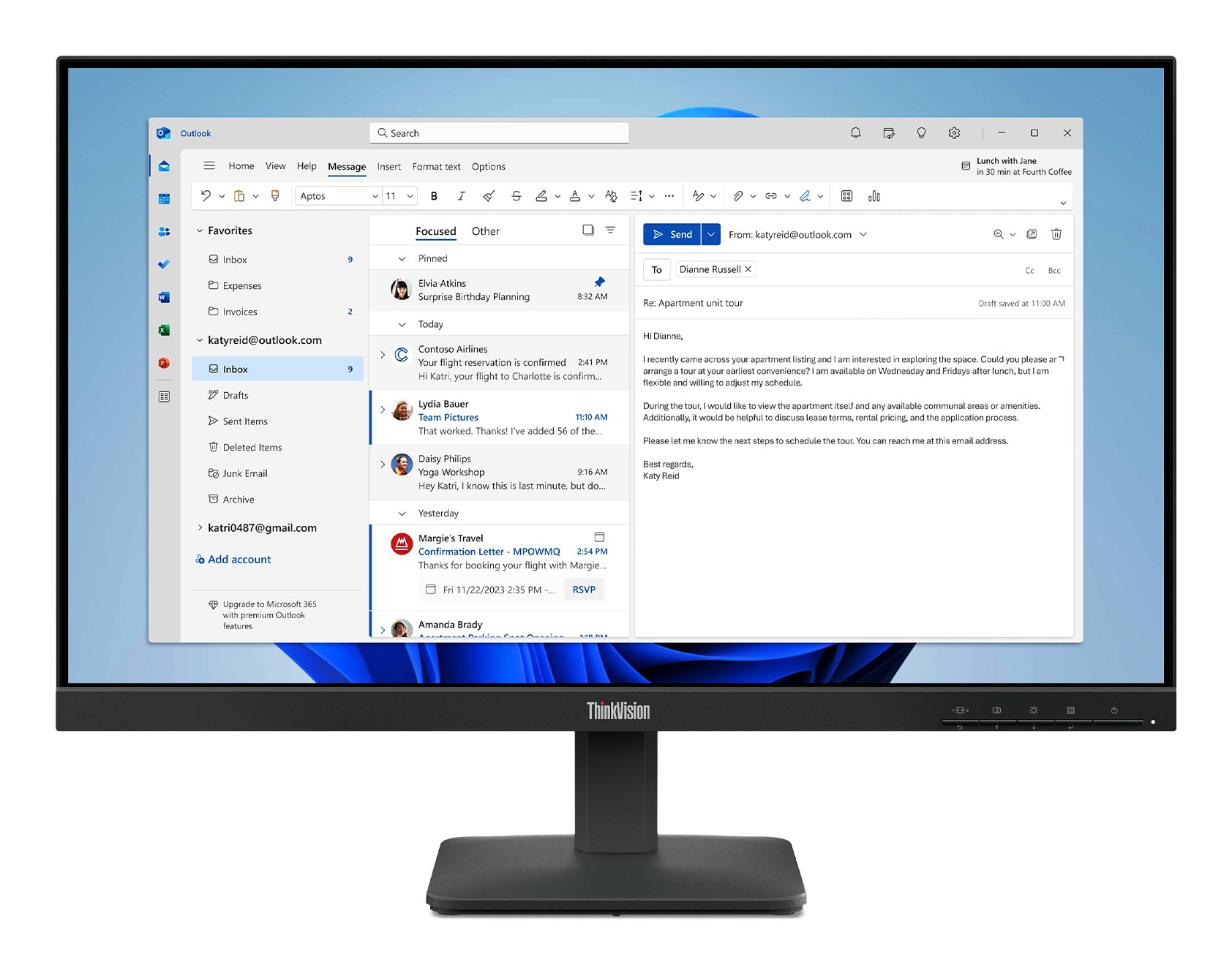 Monitor Lenovo ThinkVision S24-4e 23.8" WLED 1920x1080 HDMI/VGA