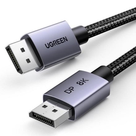 Cable DisplayPort 1.4 | 3 Metros (9.84 Pies) | Resolución 8K@60Hz | Blindaje Interno Múltiple | 3D/HDR+/HDCP | 32.4 Gbps | FreeSync G-Sync | Certificado VESA | Núcleo de Cobre Estañado | Malla de Nylon | Carcasa de Aluminio