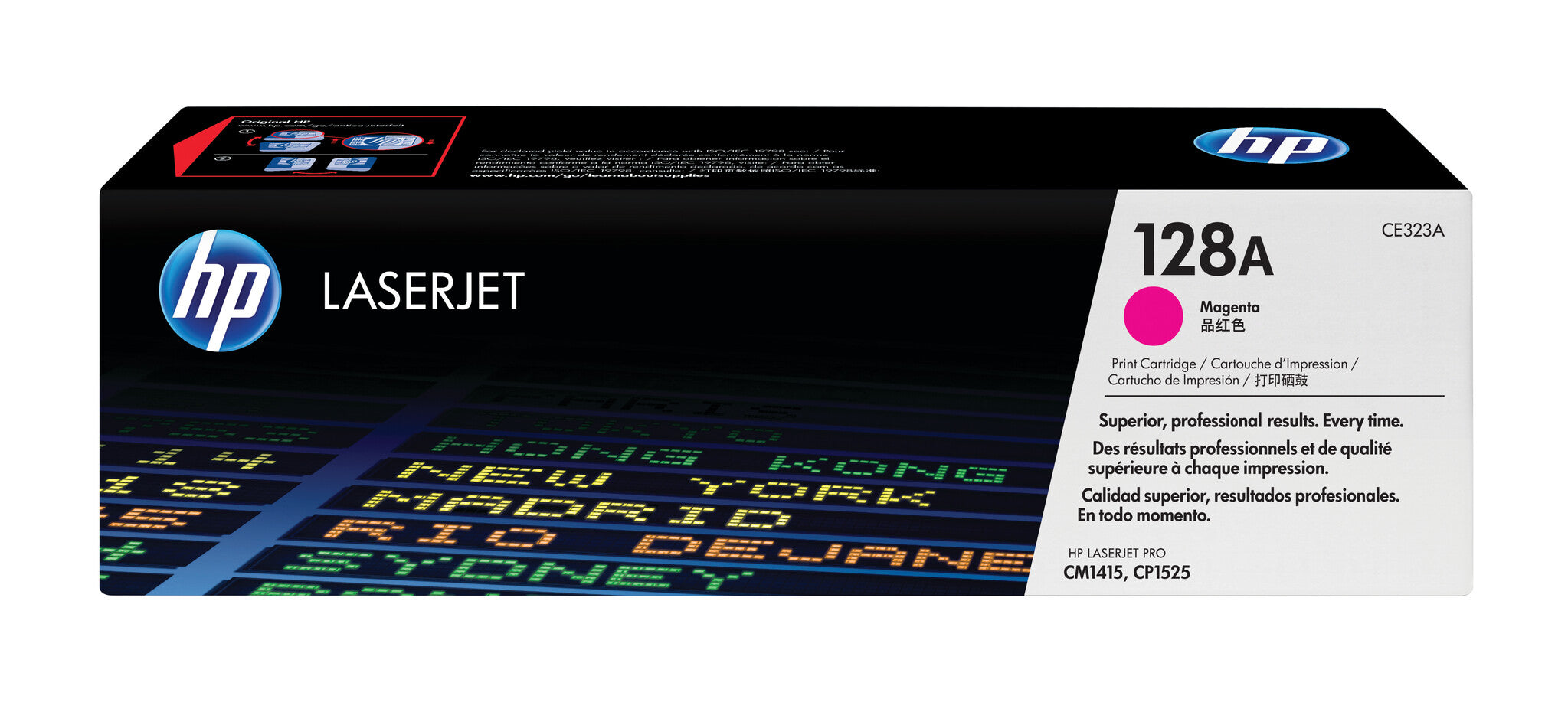 HP Cartucho original de tóner magenta 128A LaserJet