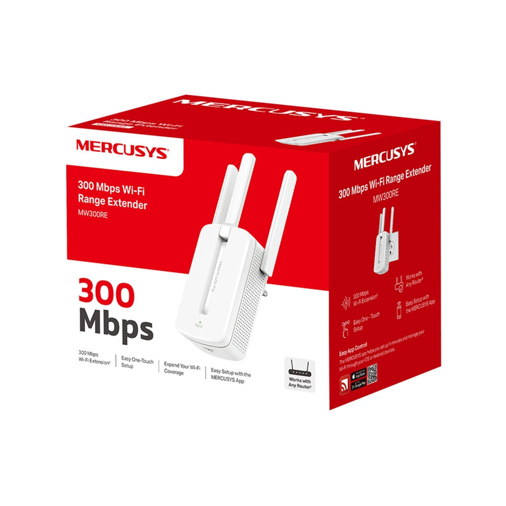 Mercusys MW300RE extensor de red Repetidor de red Blanco