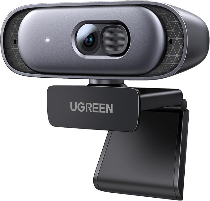 Cámara Web 2K con Micrófono Integrado | Cancelación de Ruido | Corrección de Luz Automática | Vista Amplia de 91° | Rotación Flexible de 360° | Cubierta de privacidad | Incluye Cable USB de 2M.