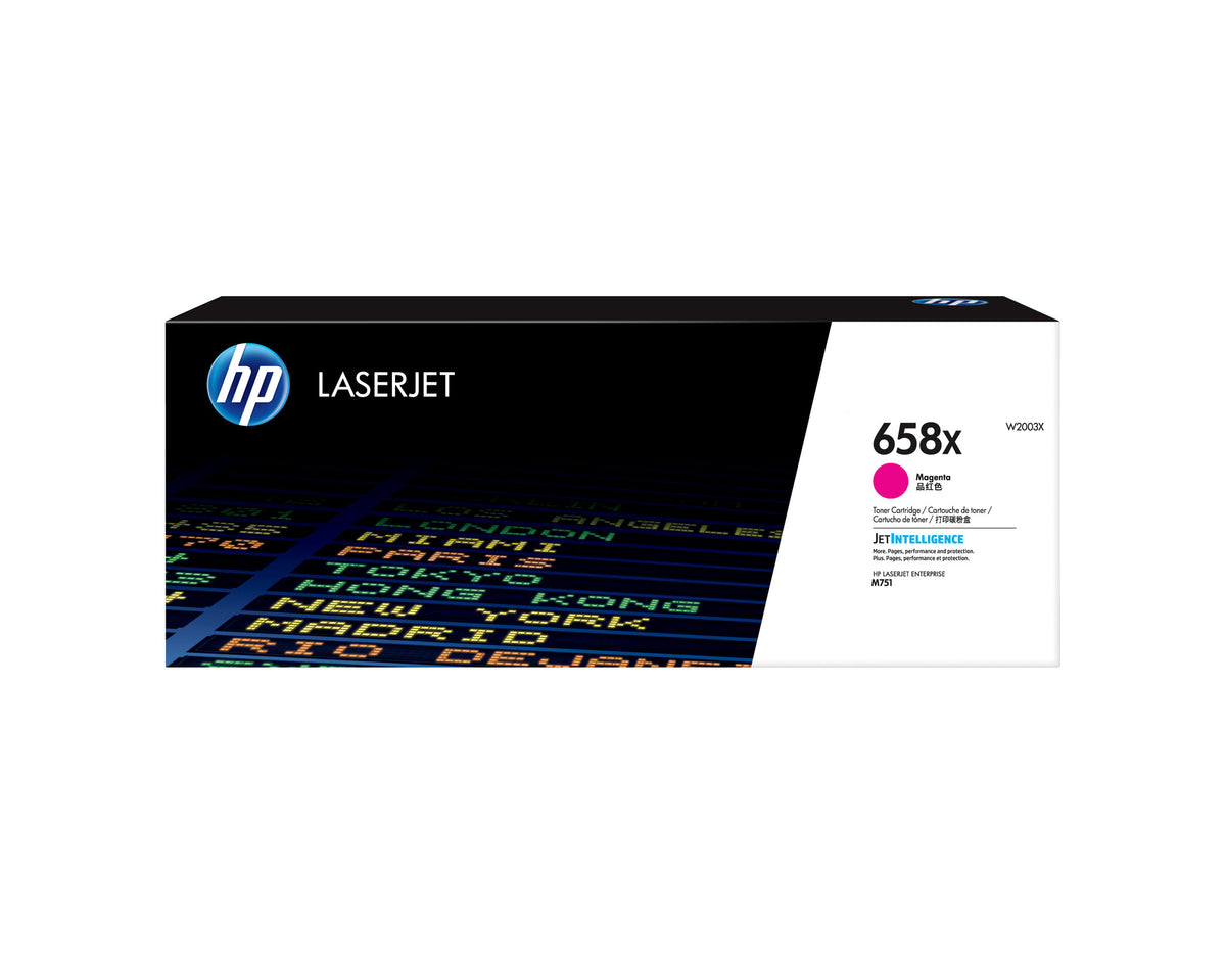 HP Cartucho de tóner original LaserJet 658X de alto rendimiento, magenta