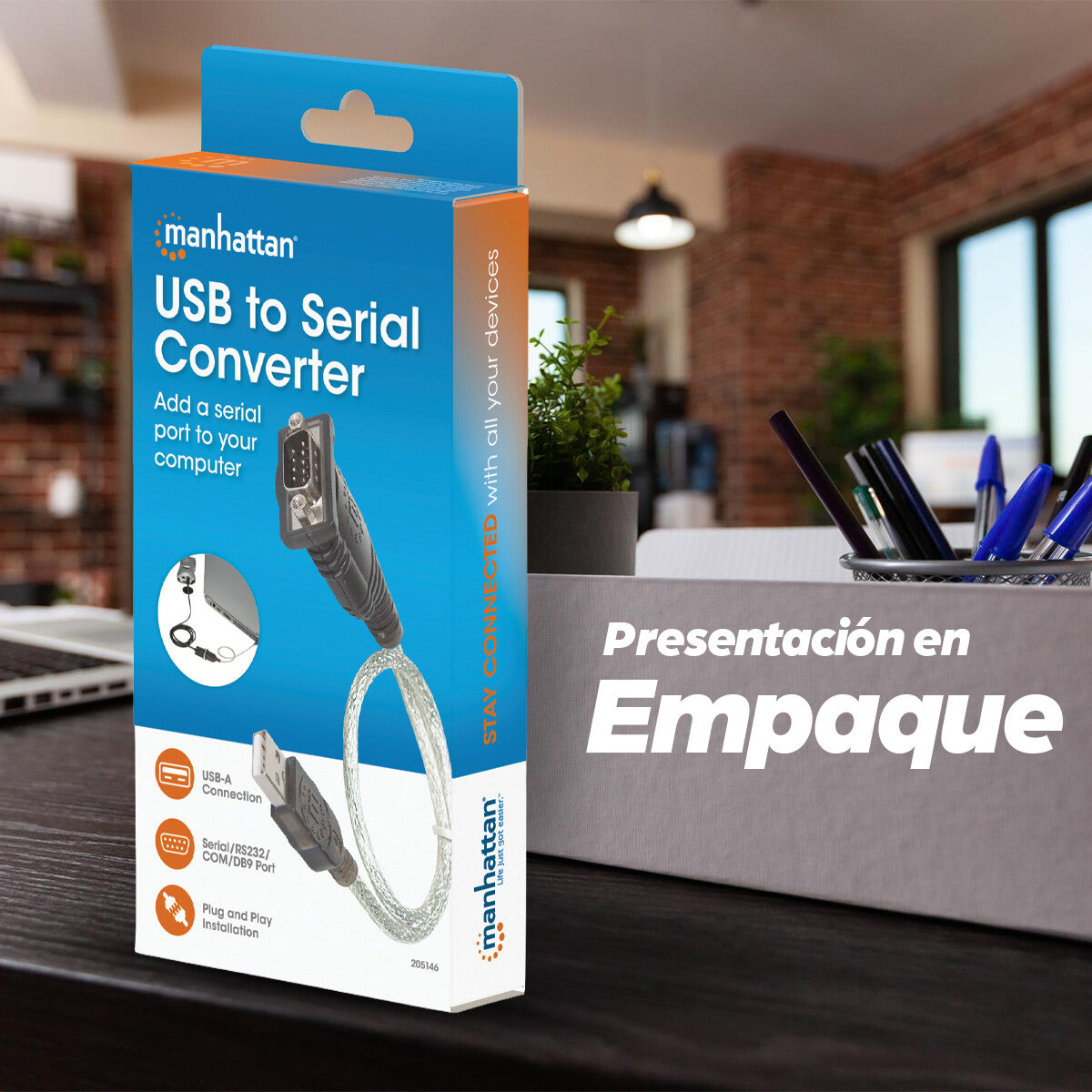 Manhattan Convertidor de USB a Puerto Serie