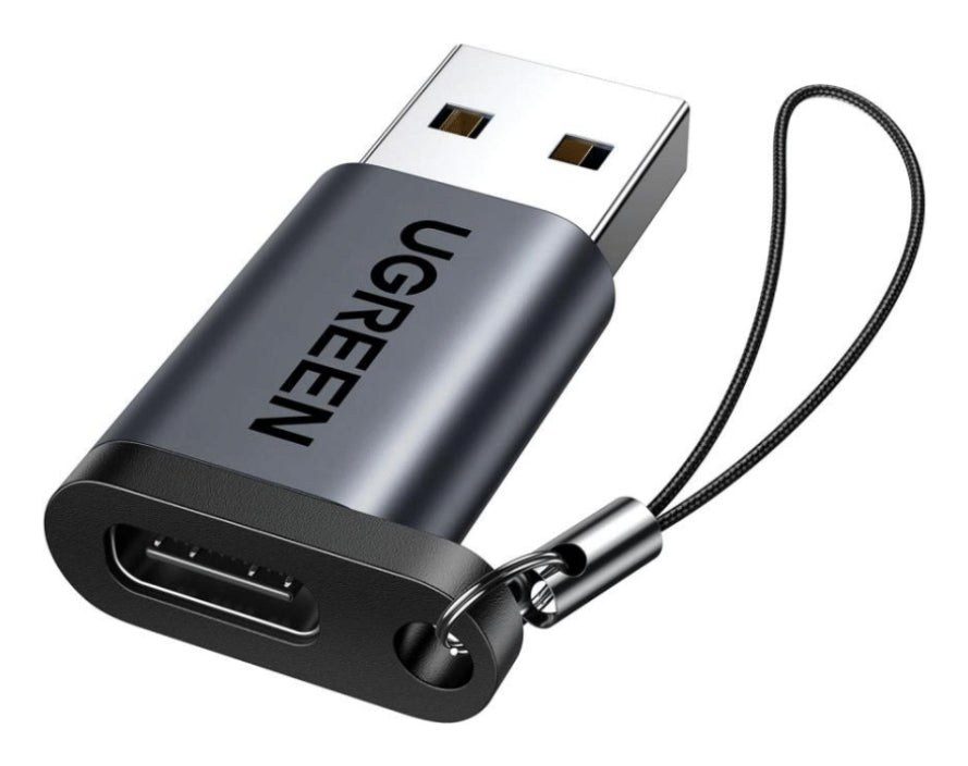 Adaptador USB 3.1 Tipo C a USB-A 3.0 |Carga y Sincronización de Datos | Admite Corriente de 3A | Transferencia de hasta 5 Gbps | Amplia Compatibilidad | Chip VL160 | Caja de Aluminio | Color Negro.