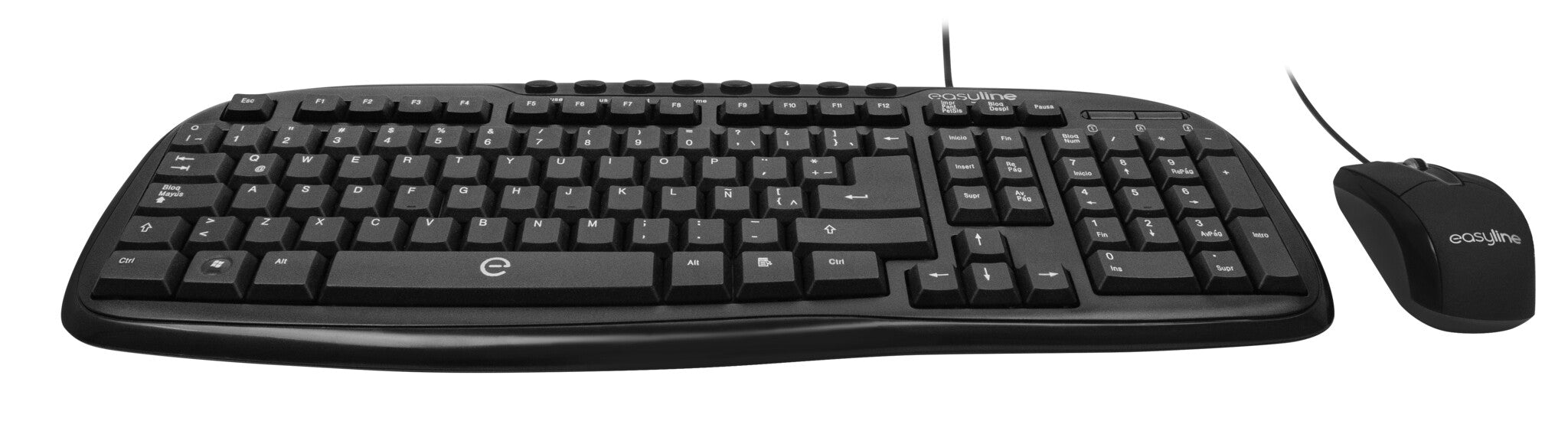 Easy Line Kit de y mouse - Negro, 1000 DPI teclado Ratón incluido Universal USB QWERTY Inglés de EE.UU.