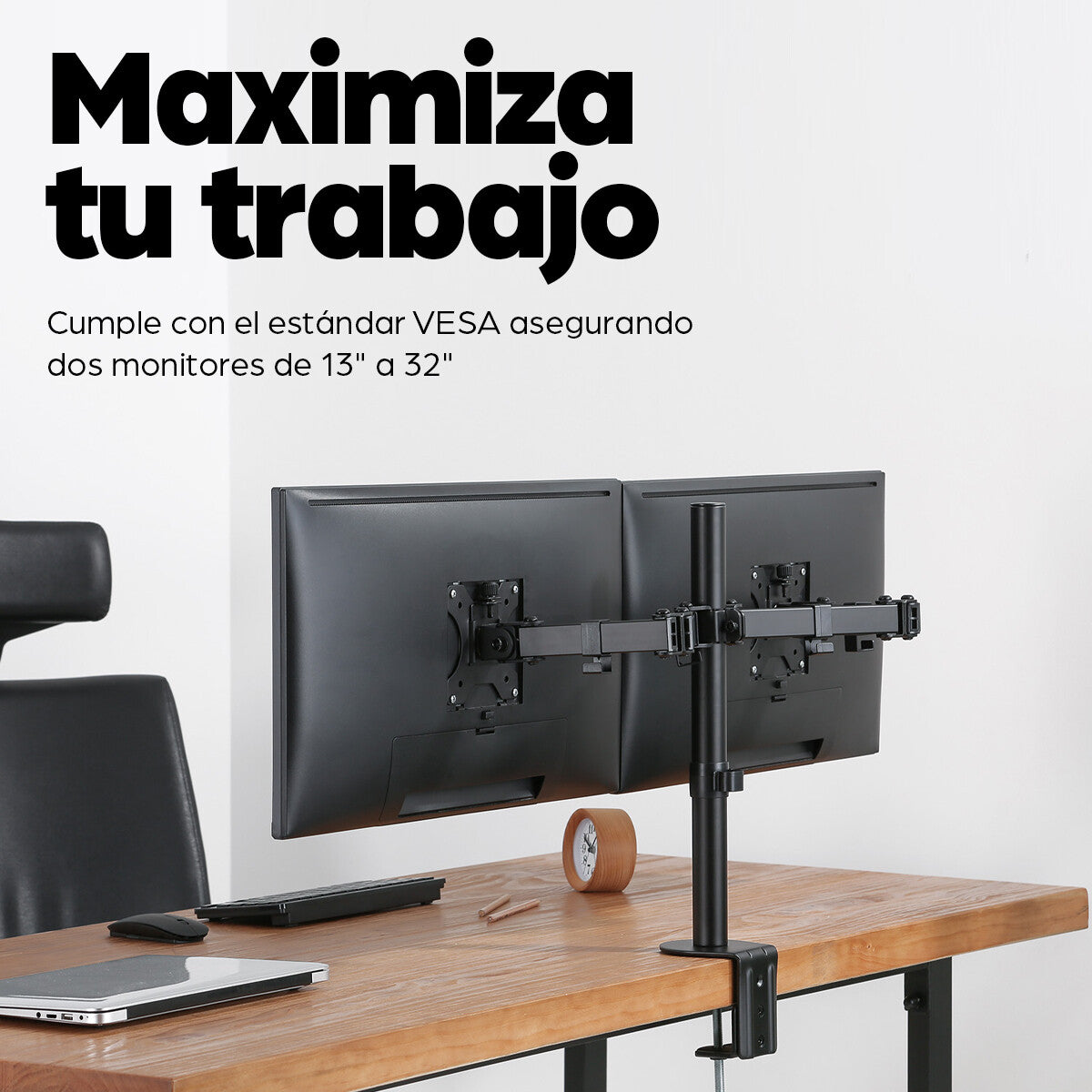 Manhattan Soporte universal para 2 monitores con brazos de doble articulación