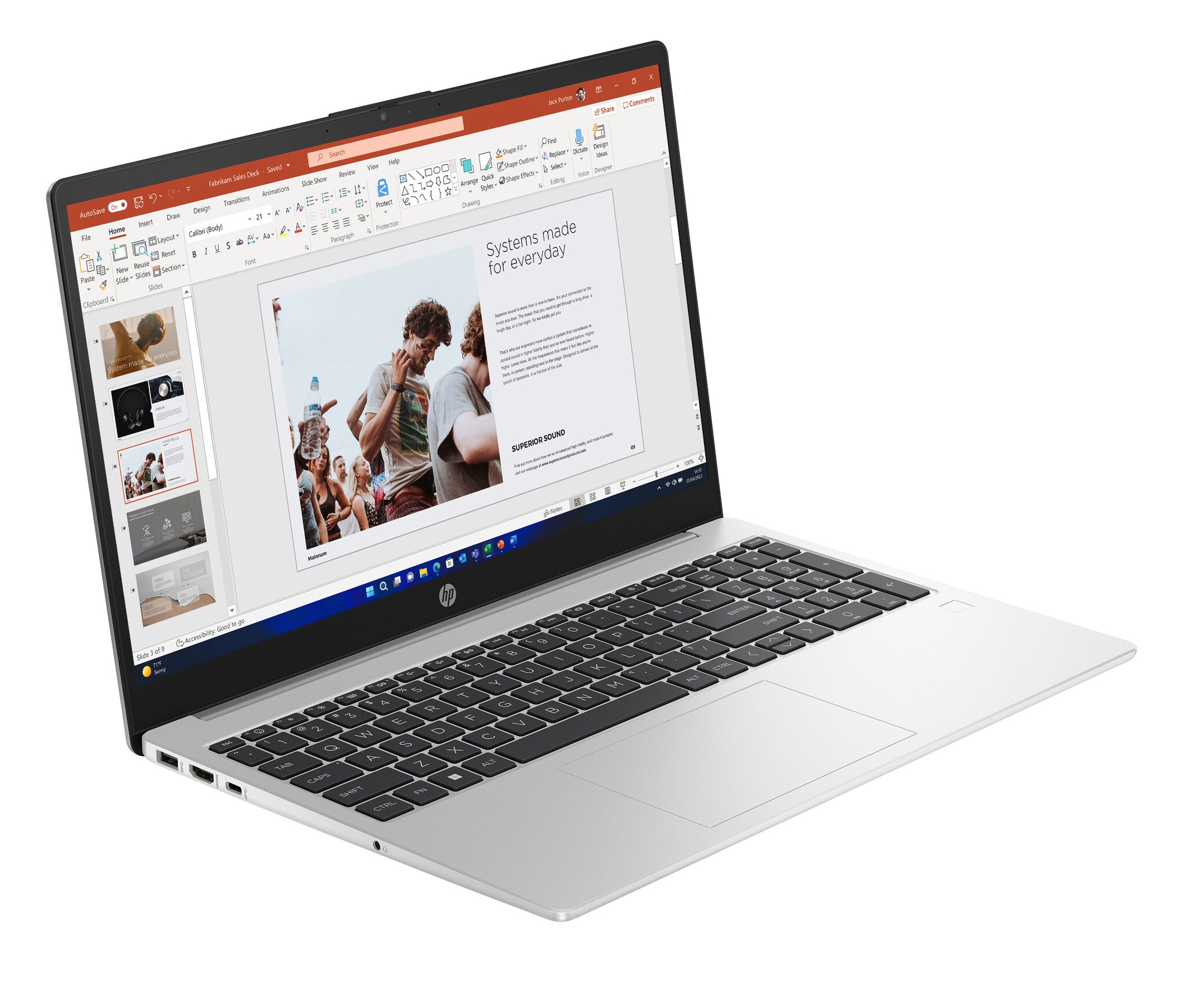 HP 250 G10 Intel® Core™ i5 i5-1334U Computadora portátil 39.6 cm (15.6") Full HD 8 GB DDR4-SDRAM 512 GB SSD Wi-Fi 6 (802.11ax) Windows 11 Home Plata